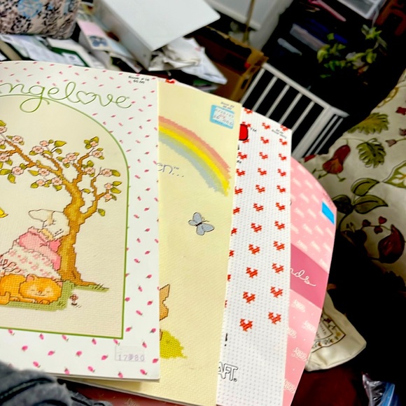 Set of 4 , Cross-Stitch Books, Angel Love, God’s In Heaven, Ziggy, & Precious - Picture 1 of 15